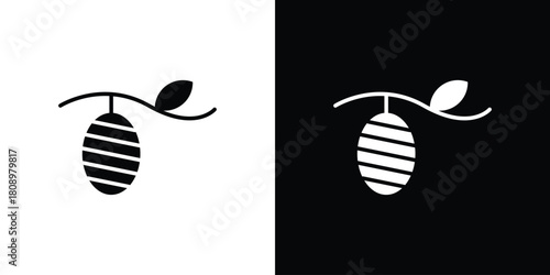 Cocoon icon in glyph shilhouette black and white colors