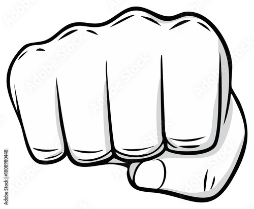 Aggressive Fist Bump Action in Striking Black and White Illustration Gesture of Solidarity Empowerment and Determination