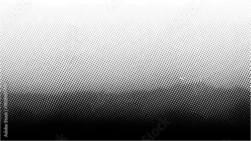 Abstract black and white halftone dot pattern gradient texture background with smooth grayscale transition for modern graphic design