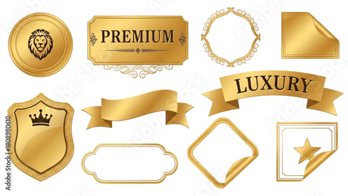 Golden Premium Stickers and Labels for Luxury Products