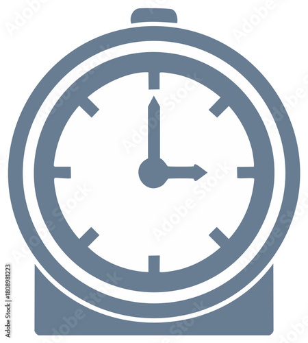 Simple Vintage Alarm Clock with Visible Hour Minute Hands Illustrating Time Management