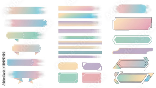 Abstract Gradient Shapes And Banners For Design Backgrounds