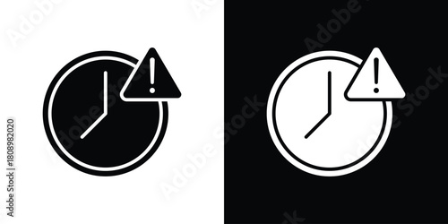 Delay icon in glyph shilhouette black and white colors