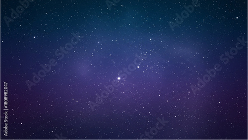 Serene Cosmic Night A Breathtaking View of Twinkling Stars Across a Deep Blue Purple Gradient Sky