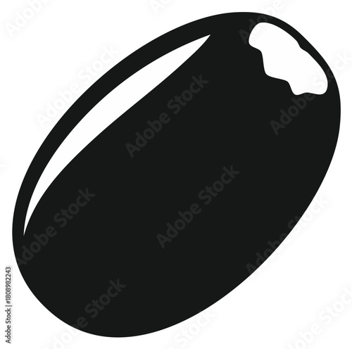 Single black olive minimalist flat icon vector illustration graphic element