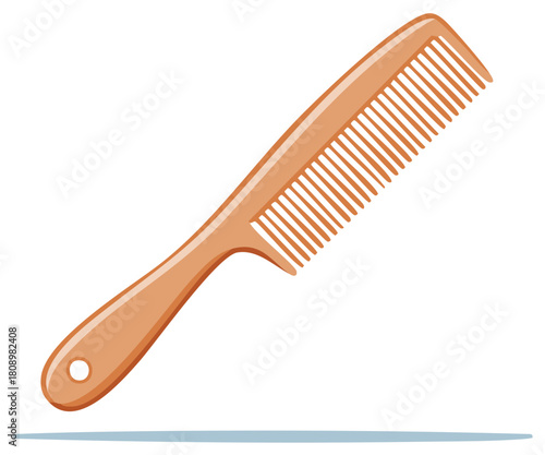 Stylized Comb Illustration in Peach Color Tones for Hair Care and Grooming Needs