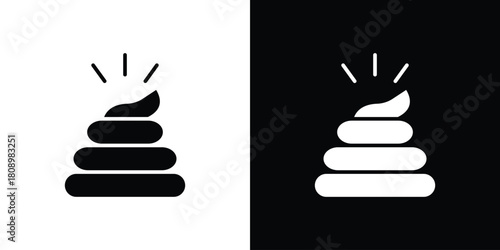 Dung icon in glyph shilhouette black and white colors