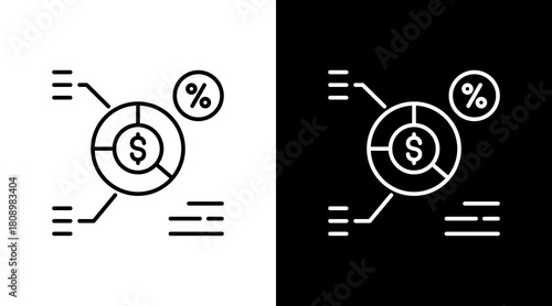 Financial Ratios White Icon Set Design