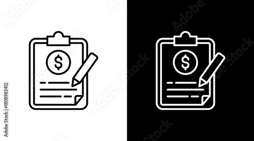 Revenue Recognition White Icon Set Design