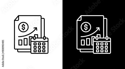 Stock Options White Icon Set Design