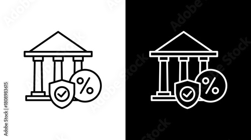 Financial Services White Icon Set Design