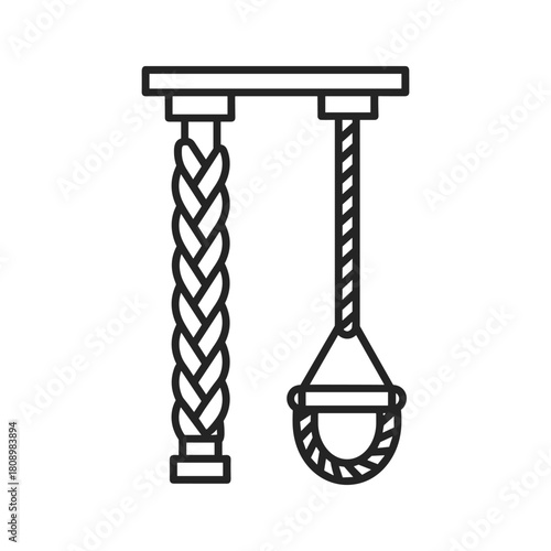 Outline icon of a rope ladder isolated on for gym equipment