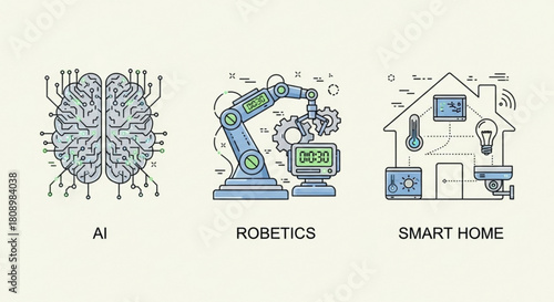Ai robotics and smart home technology concept for future automation and connected living solutions
