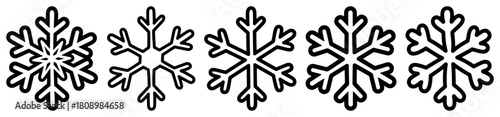 Snowflake Border Seamless Winter Holiday Pattern Vector Illustration