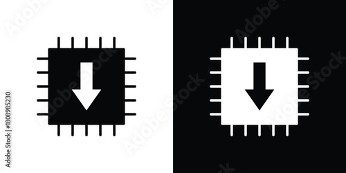Firmware icon in glyph shilhouette black and white colors