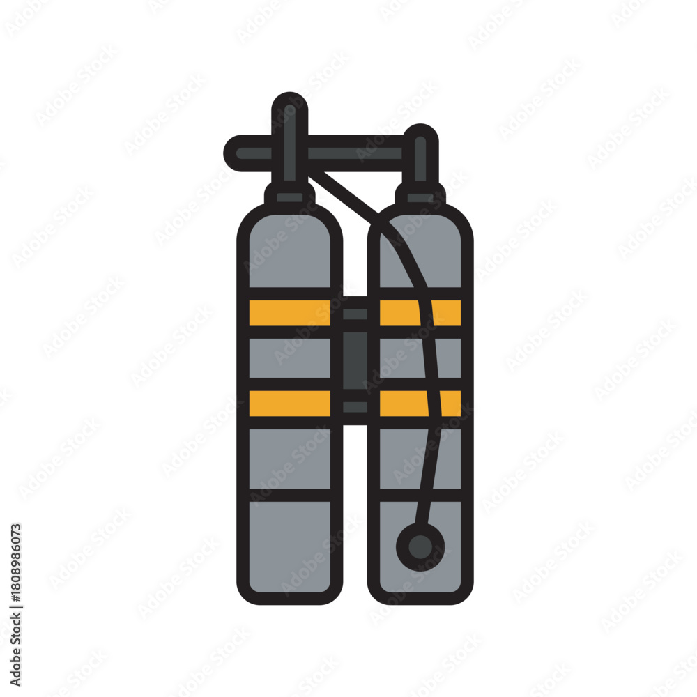 Obraz premium Air tank black line icon for digital and print projects.