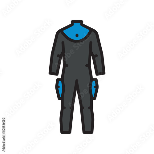 wetsuit black line icon for digital and print projects.