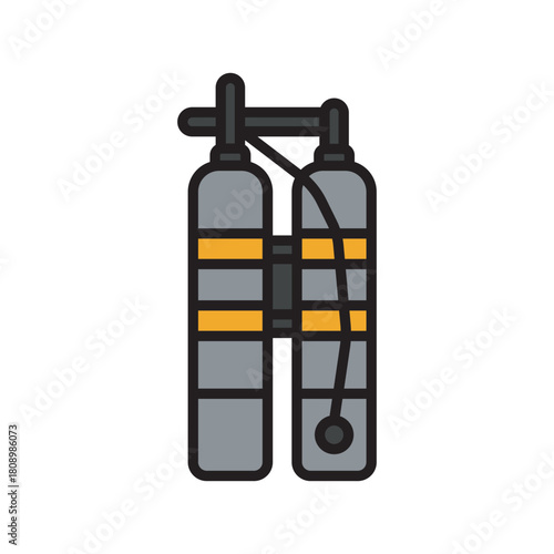 Air tank black line icon for digital and print projects.