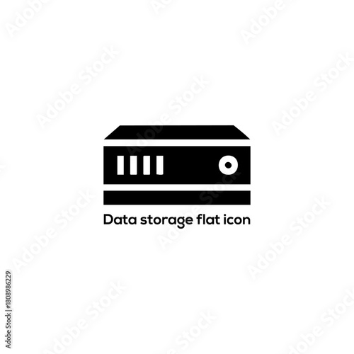 Minimalist black cylinder database server graphic symbol design isolated on white background for technology web interface and mobile app usage

