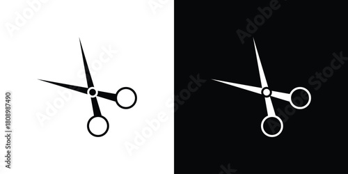 Hairdresser scissors icon in glyph shilhouette black and white colors