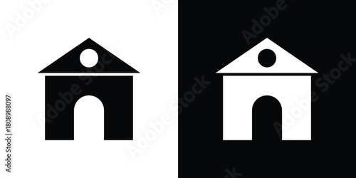 Home icon in glyph shilhouette black and white colors