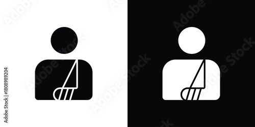 Injuries icon in glyph shilhouette black and white colors