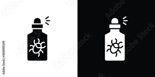 Insecticide icon in glyph shilhouette black and white colors