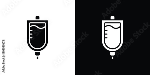 IV icon in glyph shilhouette black and white colors