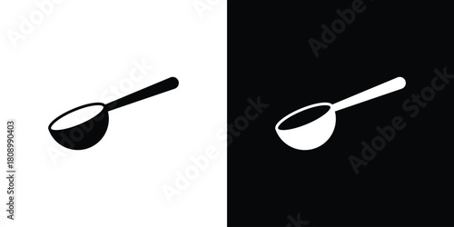 Ladle icon in glyph shilhouette black and white colors