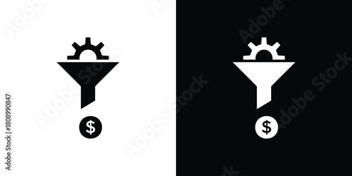 Lead generation icon in glyph shilhouette black and white colors
