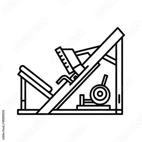 Leg press machine for gym workout isolated on