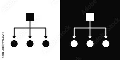 Bild auf Leinwand Load balancer icon in glyph shilhouette black and white colors