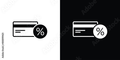 Loyalty card icon in glyph shilhouette black and white colors