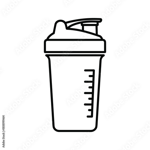 Protein shaker bottle for fitness and nutrition isolated on