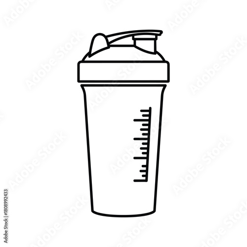 Protein shaker outline isolated on for fitness and nutrition