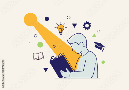 Knowledge exploration and insight with abstract concepts and learning icons