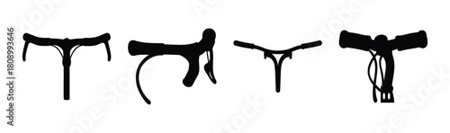 Bicycle handlebar silhouettes depicting various cycling styles