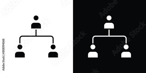 Organization chart icon in glyph shilhouette black and white colors