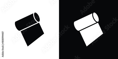 Paper roll icon in glyph shilhouette black and white colors