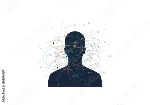 Person lost in thoughts concept