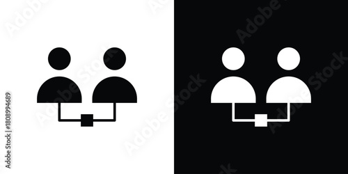 Partner icon in glyph shilhouette black and white colors