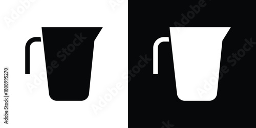 Pitcher icon in glyph shilhouette black and white colors