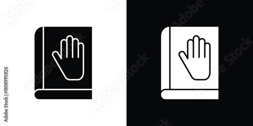 Pledge icon in glyph shilhouette black and white colors
