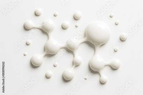 A clean and modern milk molecule inspired illustration representing lactose, dairy science, digestion, and nutritional concepts for educational and commercial use.