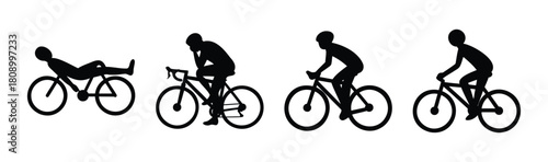 Progression of cyclists on different types of bicycles graphic.