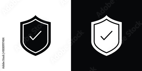 Reliable icon in glyph shilhouette black and white colors