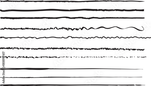 Hand-Drawn Vector Lines and Brush Strokes Collection - brush stroke, hand drawn, line art, doodle, grunge, sketchy, divider