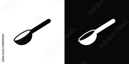 Scoop icon in glyph shilhouette black and white colors