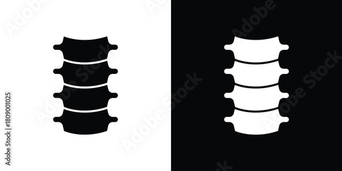 Spinal column icon in glyph shilhouette black and white colors