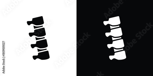 Spine Bone icon in glyph shilhouette black and white colors